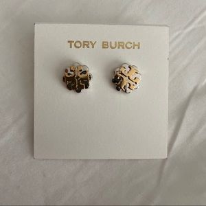 Tory Burch Two Tone Stud Earrings